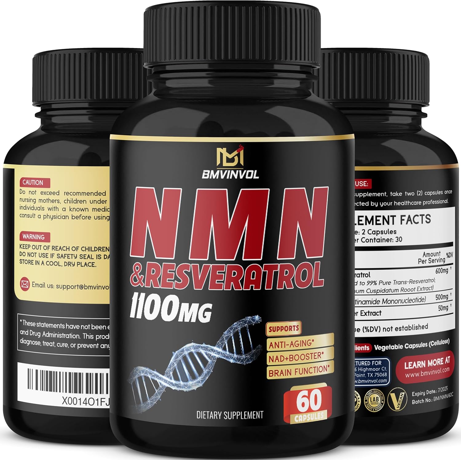 NMN Supplement 𝟏𝟏𝟎𝟎𝐦𝐠 Advanced NMN Supplement with Resveratrol