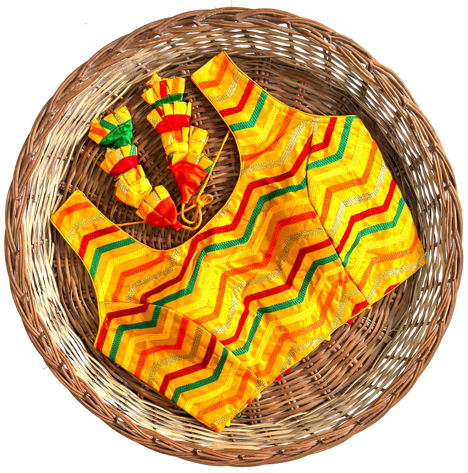 Vihu Fashion Women's Banglori Solid Sleeveless Regular Blouse (Vf Satarangi Yellow 38