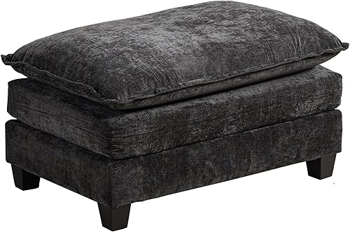 Miniatura 86 de Sofá seccional modular beige de 111.5", sofás seccionales grandes de 3 plazas para sala de estar, tela de chenilla marfil blanquecino, sofá nube de