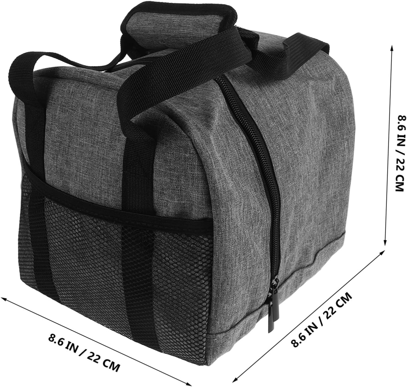 Padded Single Ball Bowling Bag with Multiple Pockets for Organized Storage Stylish Tote with Handle for Travel and Bowling Accessories Protection Gray Design for Enthusiasts