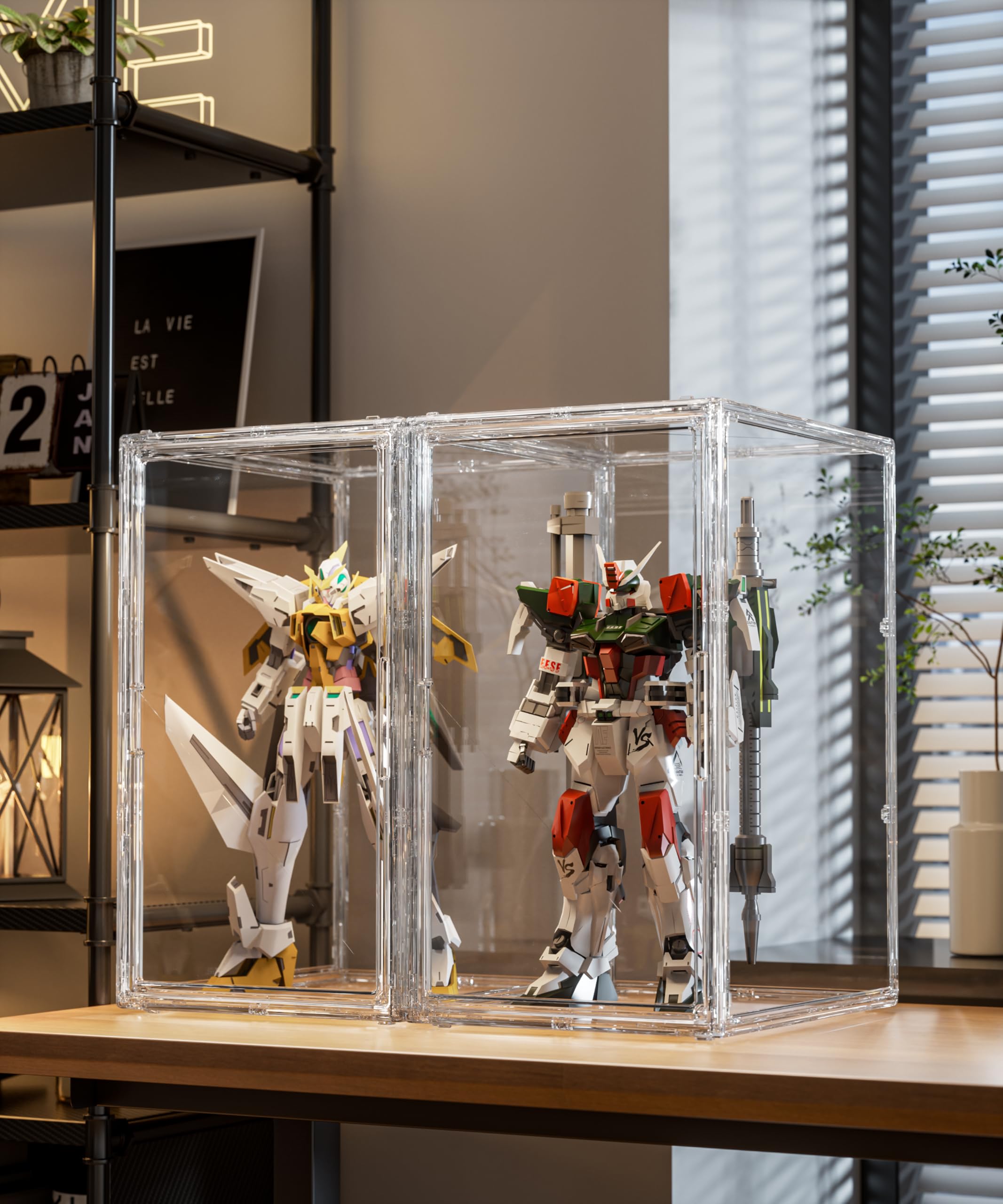 Vitrine Schaukasten Box Acryl Vitrine, Sammlervitrine mit Tür, Für Minifiguren, Figuren Vitrine Kleine, Action Figuren Spielzeug, Modellautos, Sammelfiguren (50*29.5*37)