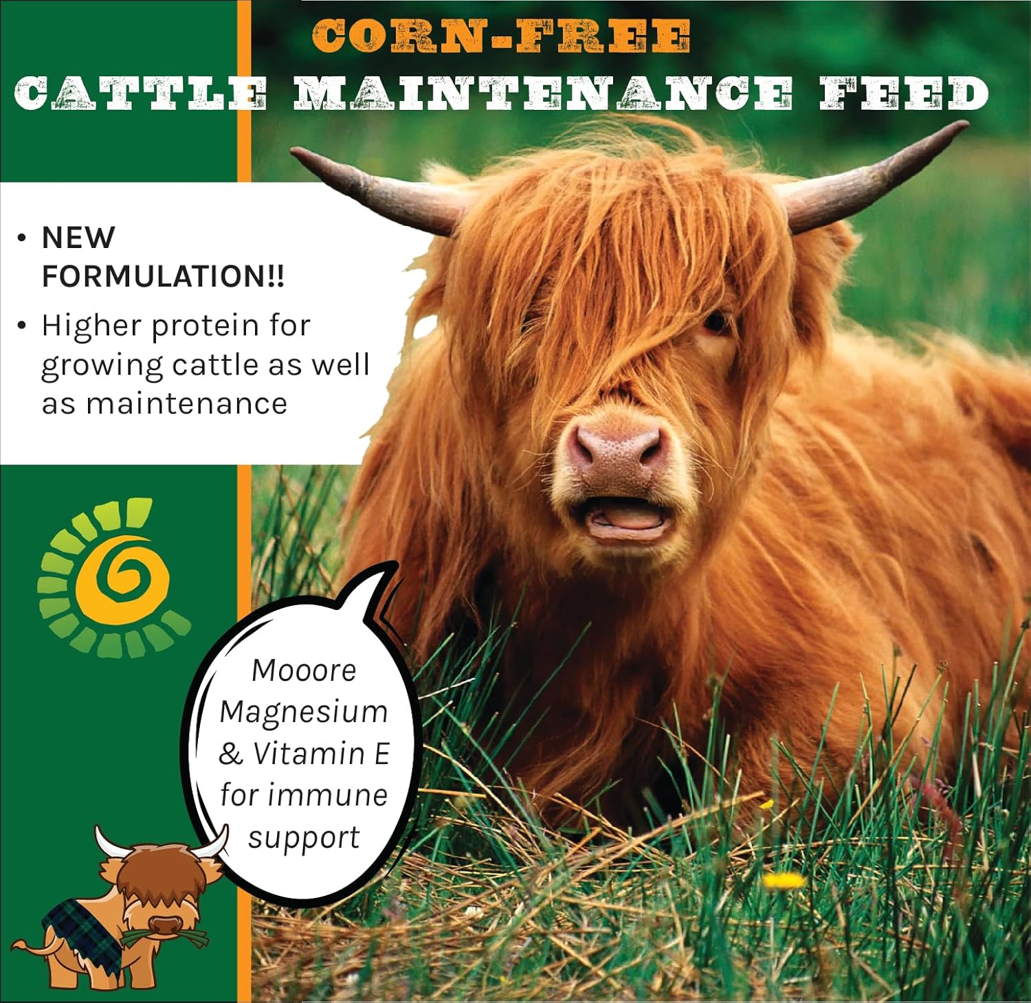 New Country Organics | Maintenance Feed for Cattle | Soy-Free & Corn-Free | 14% Protein | Certified Organic and Non-GMO | 40 lbs