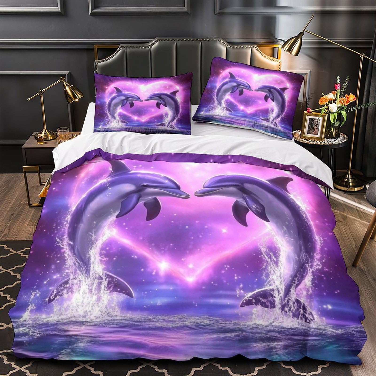 Housse de couette microfibre hypoallergénique effet 3D chien