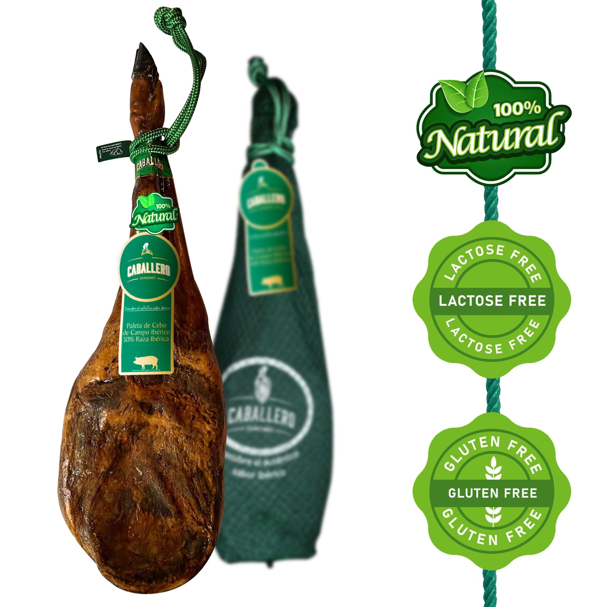 Spalla di Prosciutto Iberico Cebo de Campo (Paleta Ibérica de Cebo de Campo) 5–6 kg | Stagionato 18+ mesi | Senza additivi | Certificato CERTICALIDAD | Prodotto in Spagna da The Black Hoof