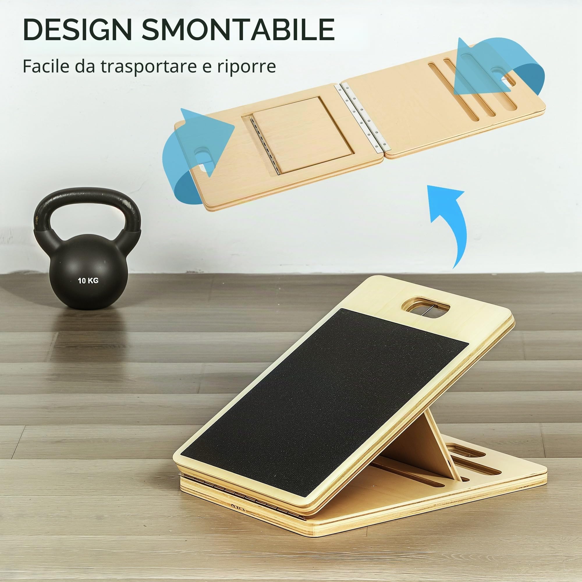 SPORTNOW Kit barra Pilates Kit barra Pilates con 6 bande elastiche Tavola inclinata regolabile per l'allenamento completo del corpo a casa Grigio