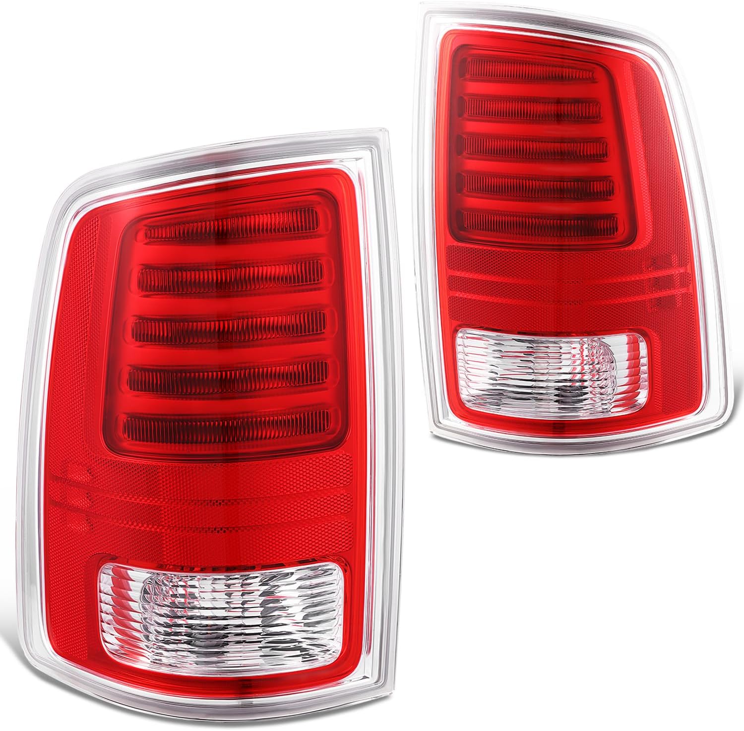 DNA MOTORING LED/Halogen Pair of Taillight Assembly Compatible With RAM 1500 13-18/RAM 1500 CLASSIC 19-22/RAM 2500 13-18/RAM 3500 13-18, CH2800203, CH2801203, OEM-TL-018