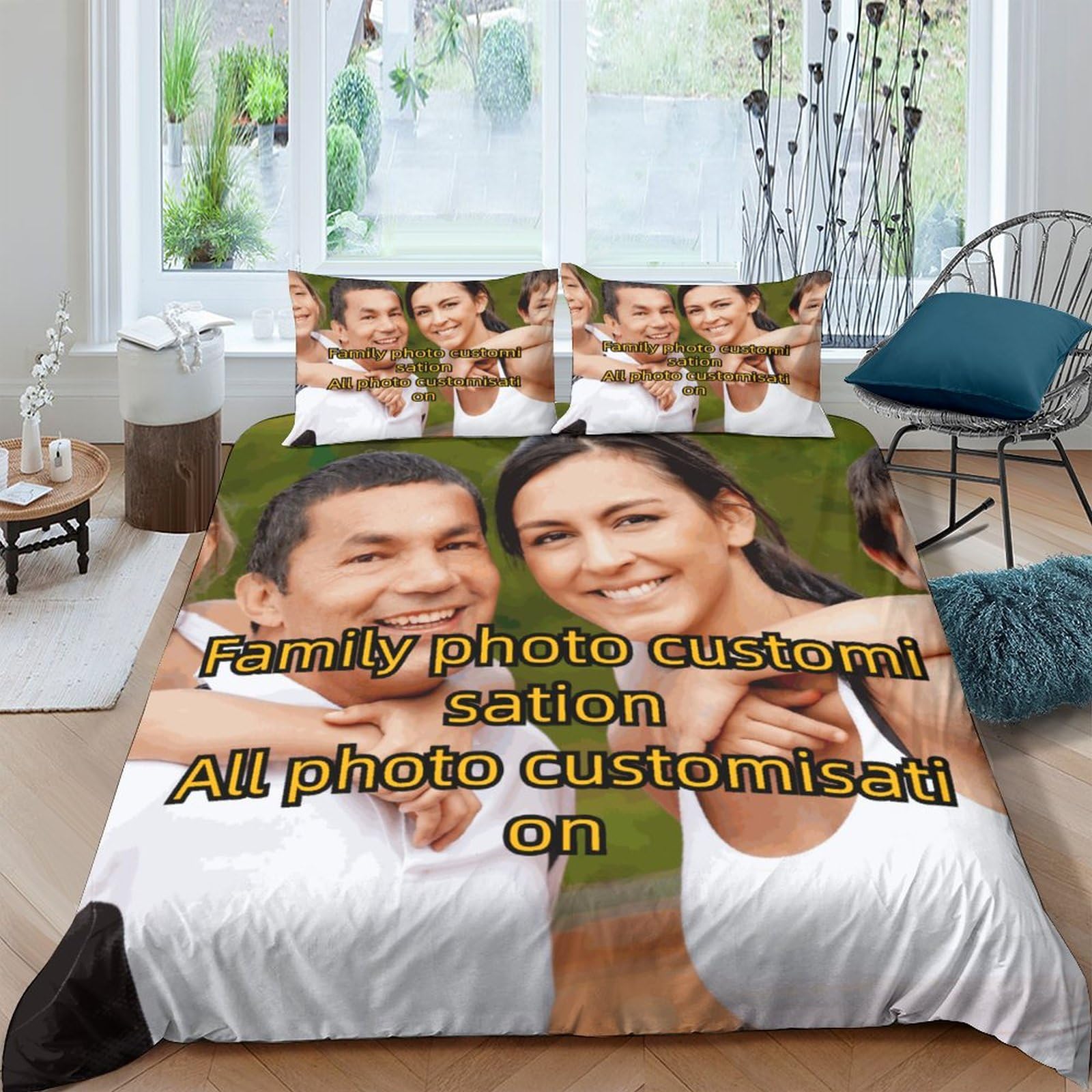 Ensemble de literie personnalisé photo pour une chambre unique