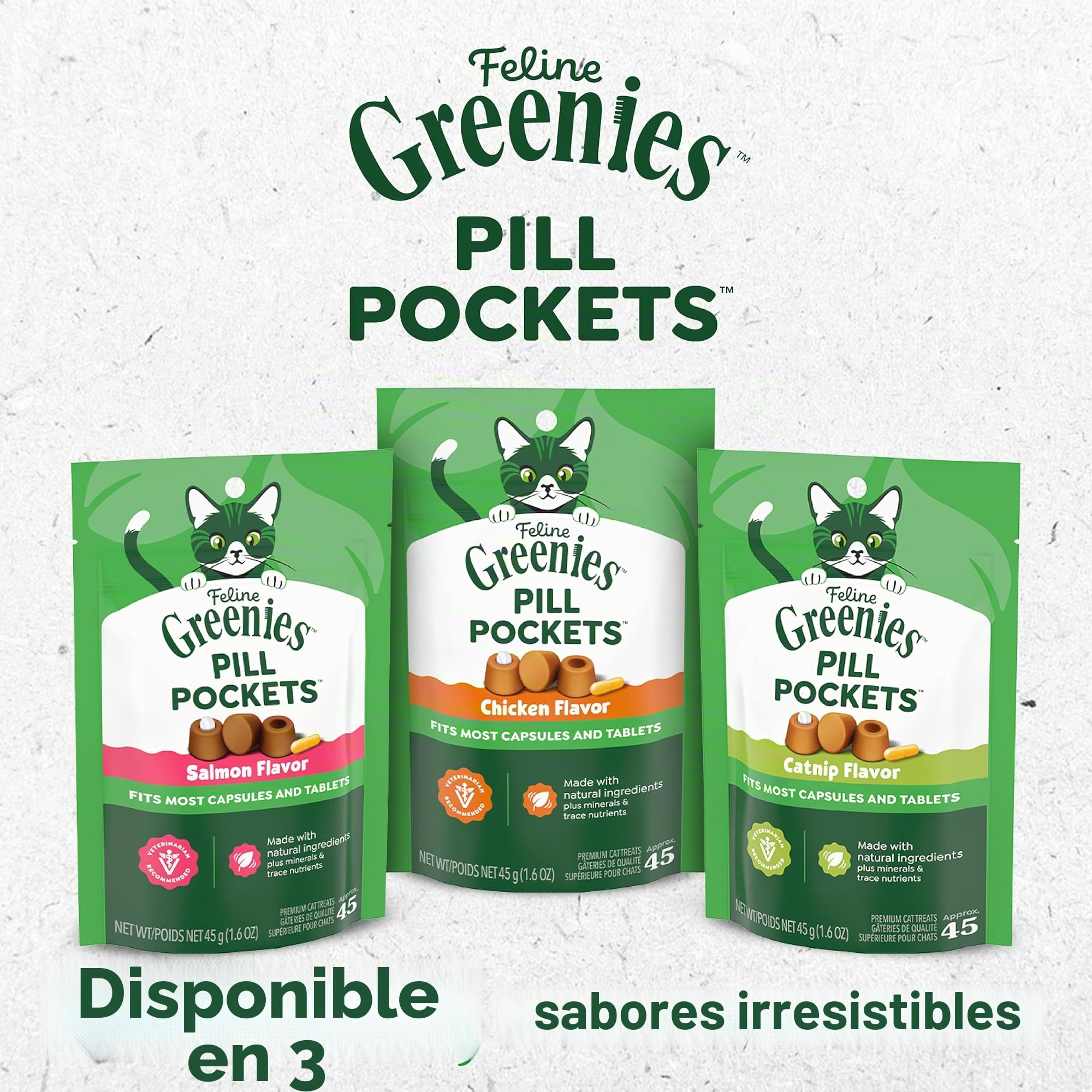 Greenies Cat Chicken Flavor, 1.6 Oz. Pack Treats Feline Pill Pockets Gatos, Sabor a Pollo, Paquete de 1.6 onzas golosinas, 45 g (Pack of 1)
