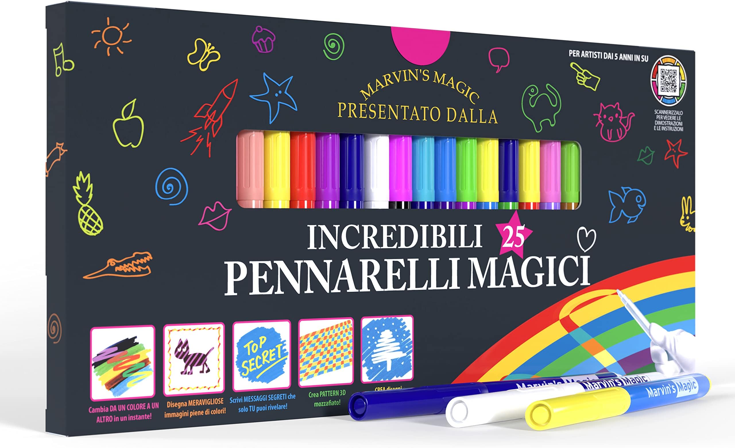 Maglietta Da Colorare Splat Planet Con 10 Penne Lavabili – Sirena, 100% Cotone, Riutilizzabile - 5
