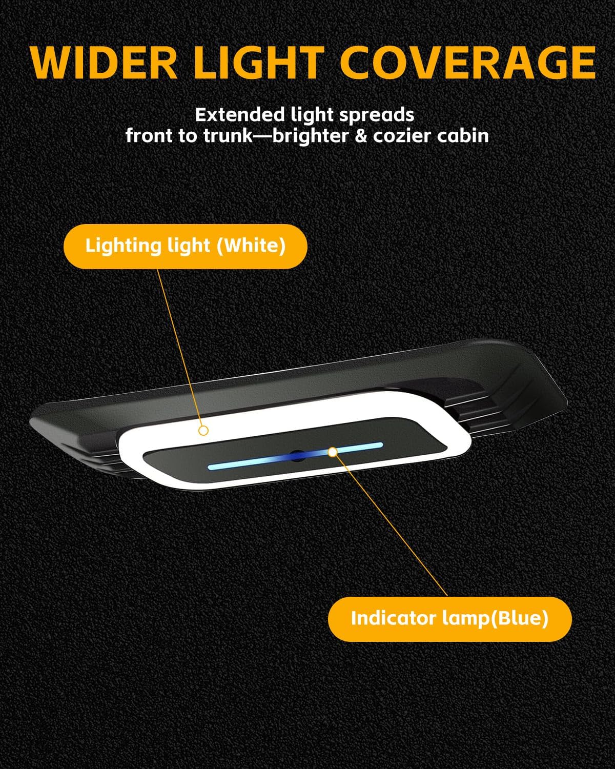 Rear Ceiling Lights for Fo-rd Bronco 4 Door 2021-2025, Trunk Cargo Area LED Roof Dome Lamp Touch Switch Reading Lights Interior Accessories