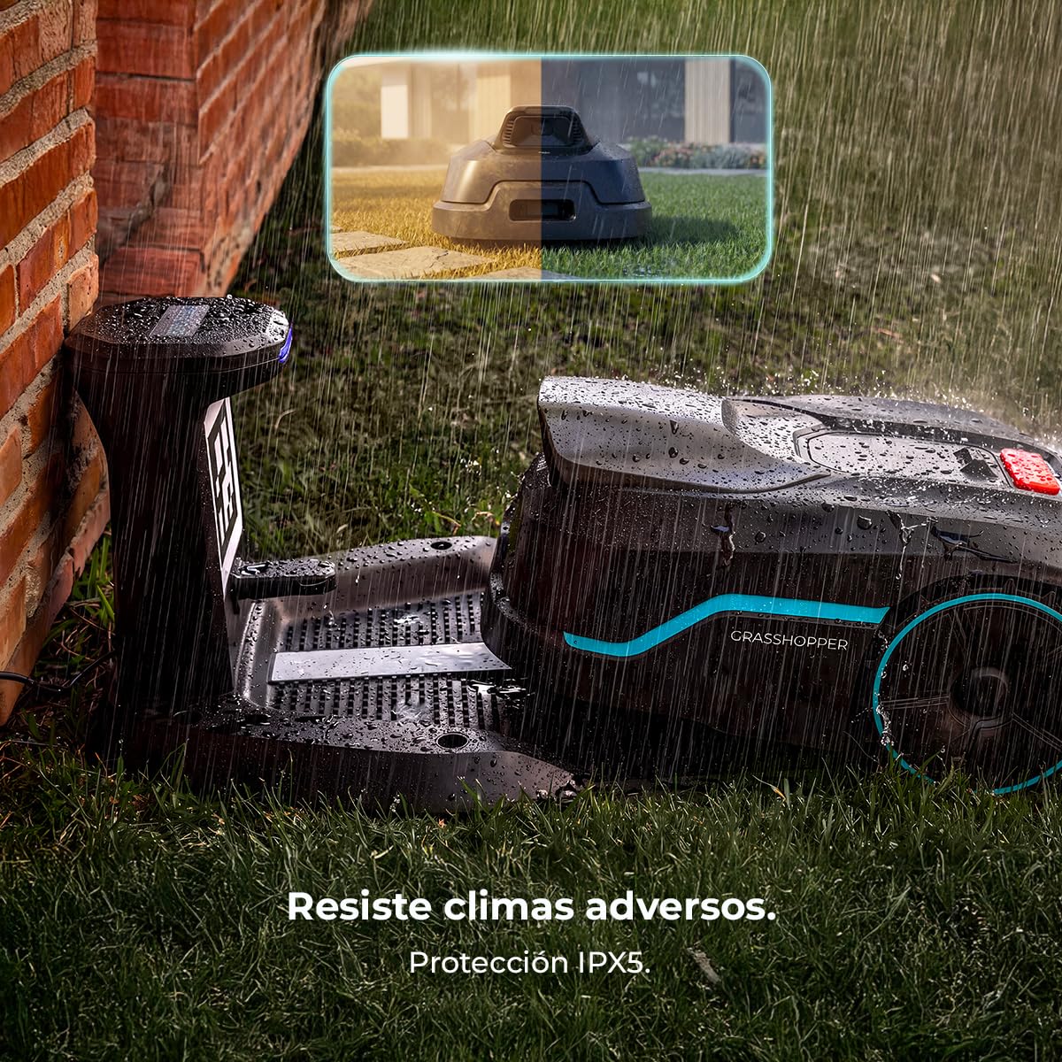 Cecotec Robot Cortacésped sin Cables - Reconocimiento de Objetos y Cámara Conga Grasshopper 800 ProAI. Autonomía hasta 800m², Corte Regulale Entre 30-60 mm, Control App, IPX5