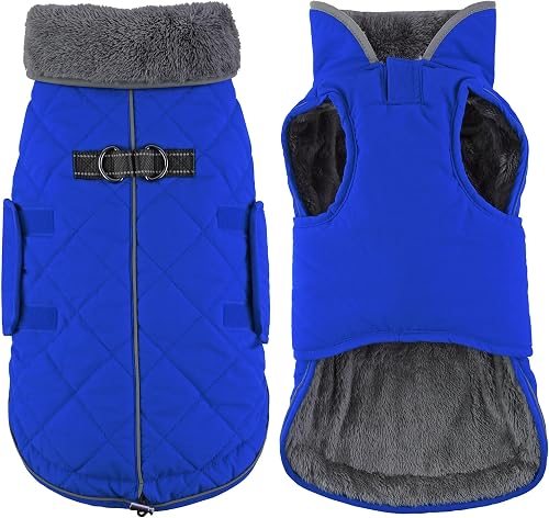 Dogcheer Dog Coat with Harness, Fleece Dog Jacket for X-Large Dogs