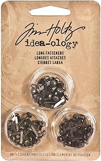 Metal Long Fasteners by Tim Holtz Idea-ology, 99 per Pack, 7/16 Inches, Antique Finishes, TH92703