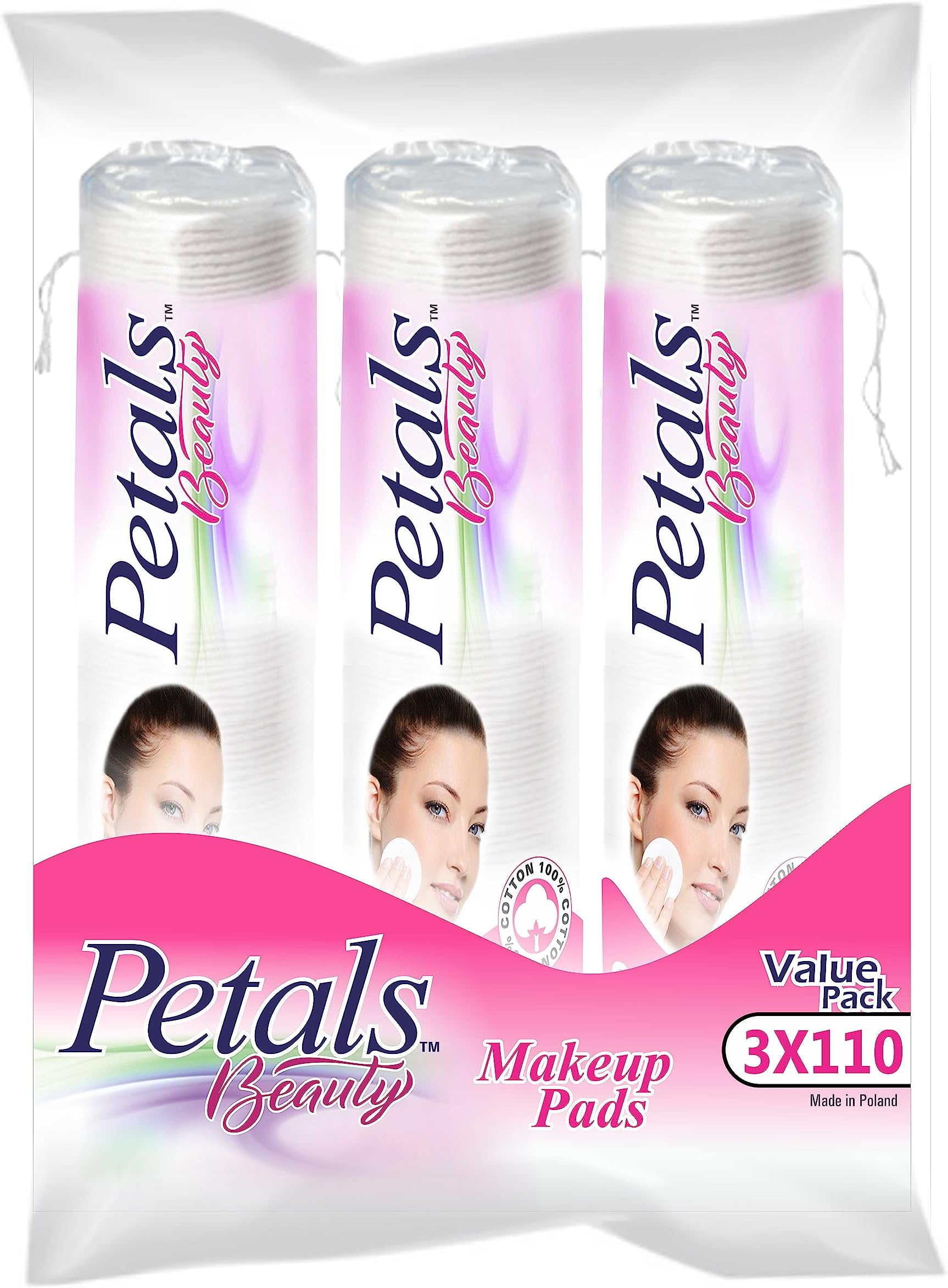 Petals Lint-Free Cotton Pad 110s x 3 Value Pack