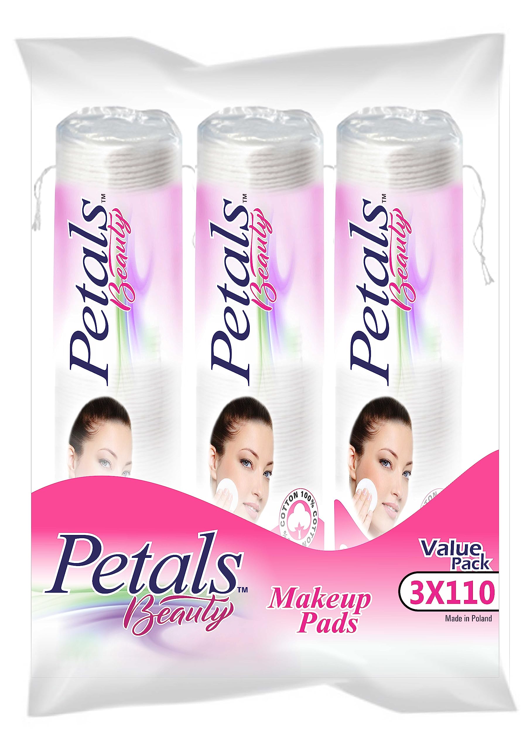 Petals Lint-Free Cotton Pad 110s x 3 Value Pack