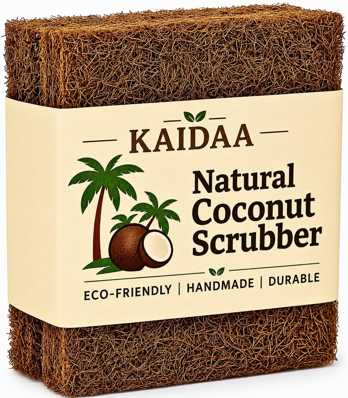 KAIDAA 100% Natural Coconut Kitchen Scrubber Pads (Pack of 3) Scratch Free & Gentle on Hands | Eco-Friendly, Toxic Free, Chemical Free, Biodegradable Dishwashing Scrubbers-image-41