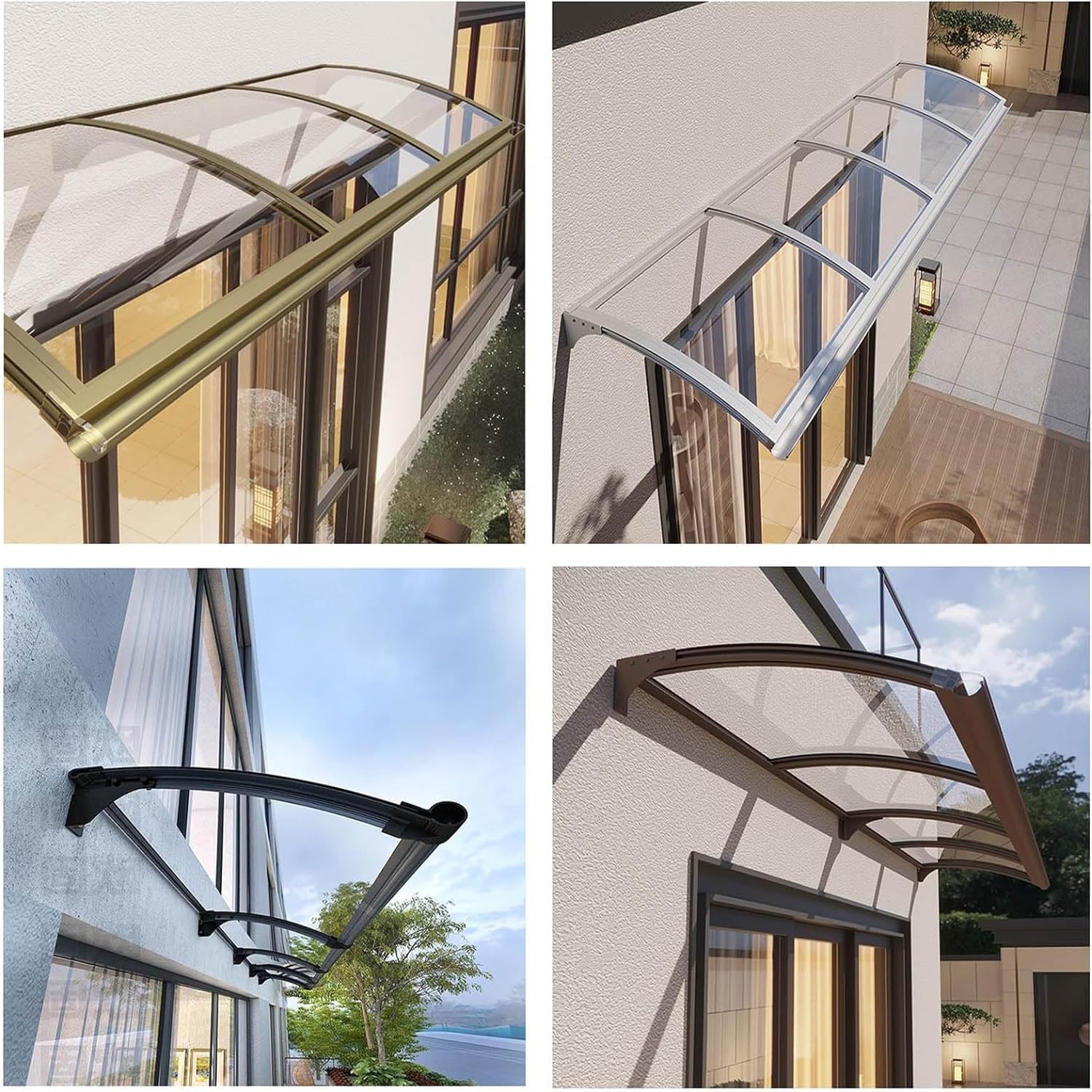 Drzwi odporne na promieniowanie UV rynna zewnętrzna ochrona przed owadami i deszczem osłona z aluminiowym uchwytem do drzwi wejściowych i schronienia patio