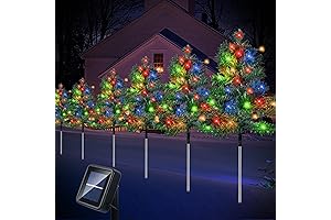 Outdoor Christmas Tree 6-Pack, Solar Powered, Multi-Color Lights, Perfect for Porch Decorations