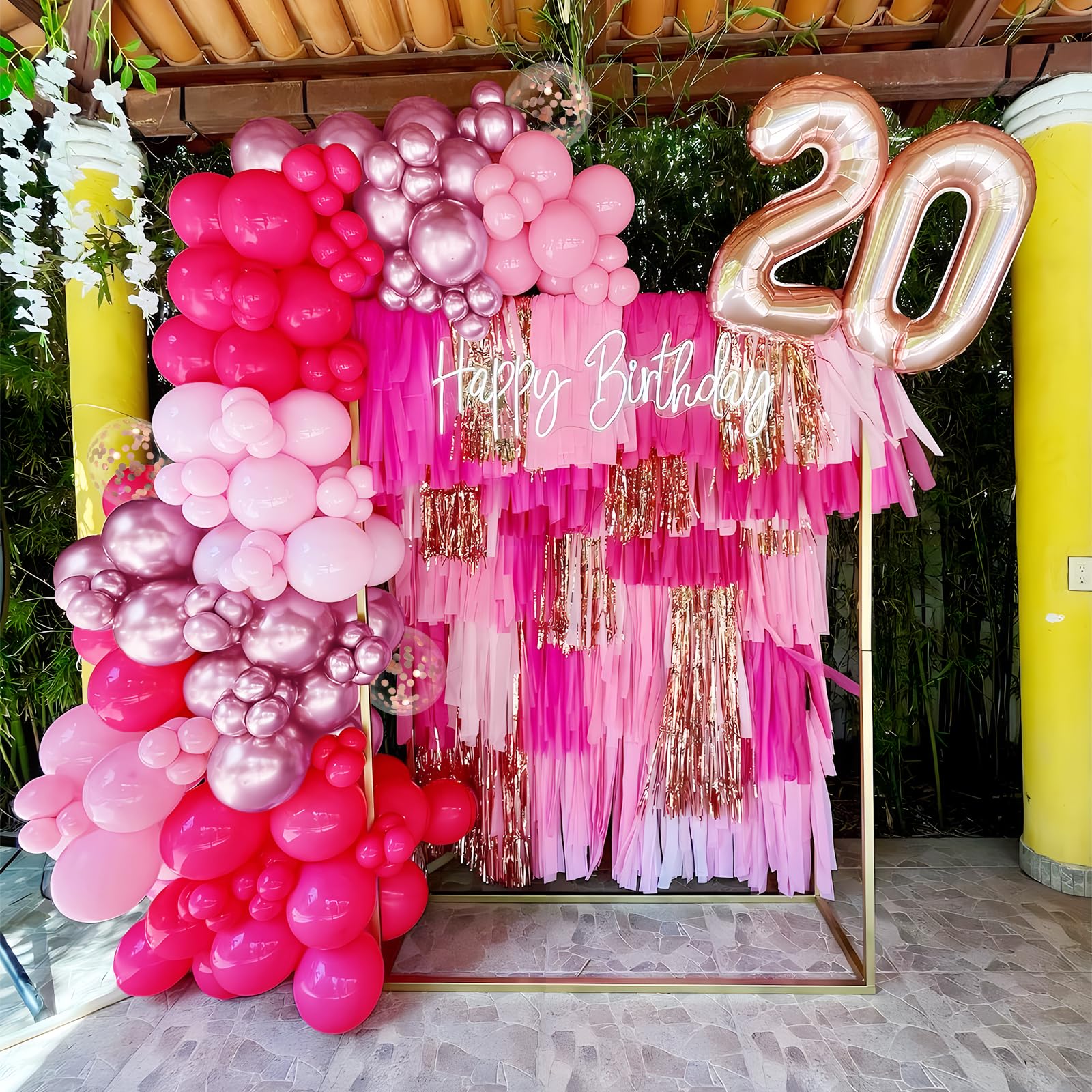 50 Ballons Roses En Latex 30 Cm (12 Pouces) - Fuchsia, Rose Vif Et Métallisés - Pour Fêtes, Anniversaire, Mariage, Baby Shower