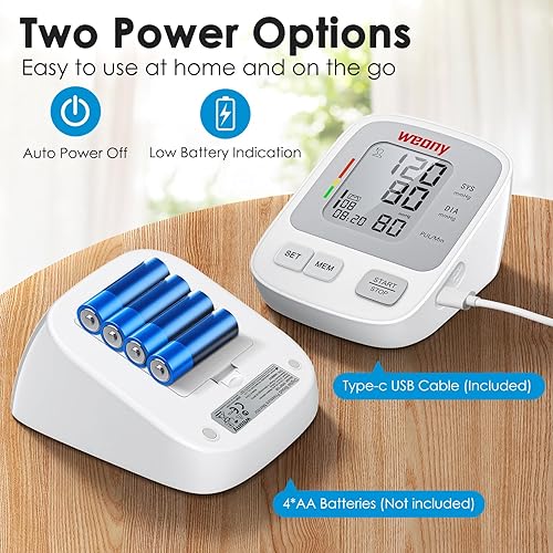 Miniatura 5 de Weony - Máquina de presión arterial en la parte superior del brazo grande, monitores automáticos de presión arterial y medidor de frecuencia de