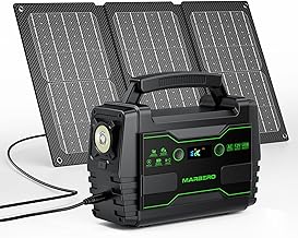 MARBERO 100W Solar Powered Generator with 30W Foldable Solar Panels 150Wh Lithium Battery Portable Power Station with AC DC and USB Outputs for Camping Emergency Home Backup Blackout Hiking