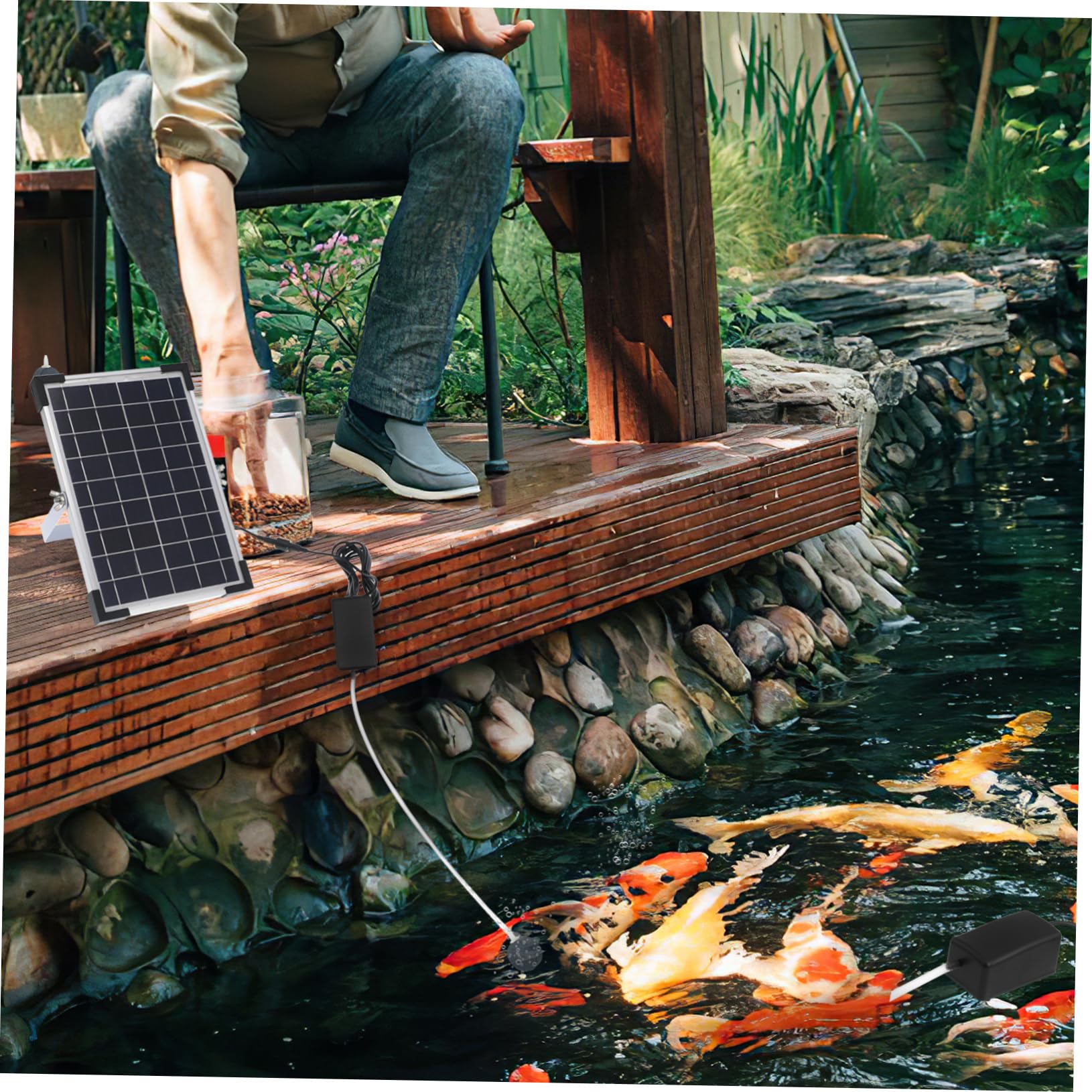 HEMOTON Solar Aquarium Luftpumpe Solar-luftpumpe Aquarium Sauerstoffpumpe Solar-teichpumpe Teichbelüfter Für Außenteiche Solarpanel-pumpen-kit Fischtankbelüfter Aquariumpumpe
