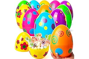 12 Pcs Big Easter Eggs Plastic Fillable Jumbo 6 Inches