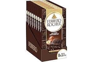 Ferrero Rocher Premium Dark Chocolate Hazelnut Bars, Indulge in Smooth Chocolate Delights,...
