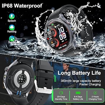 YUPENG AI Smart Watch for Men Blood Pressure/ECG/HRV/Uric Acid/BMI