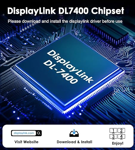 Miniatura 5 de WAVLINK Adaptador USB C a 4K HDMI y DP, pantallas cuádruples extendidas para MacWindows, divisor de monitores duales 8K o Quad 4K, puerto DP soporta