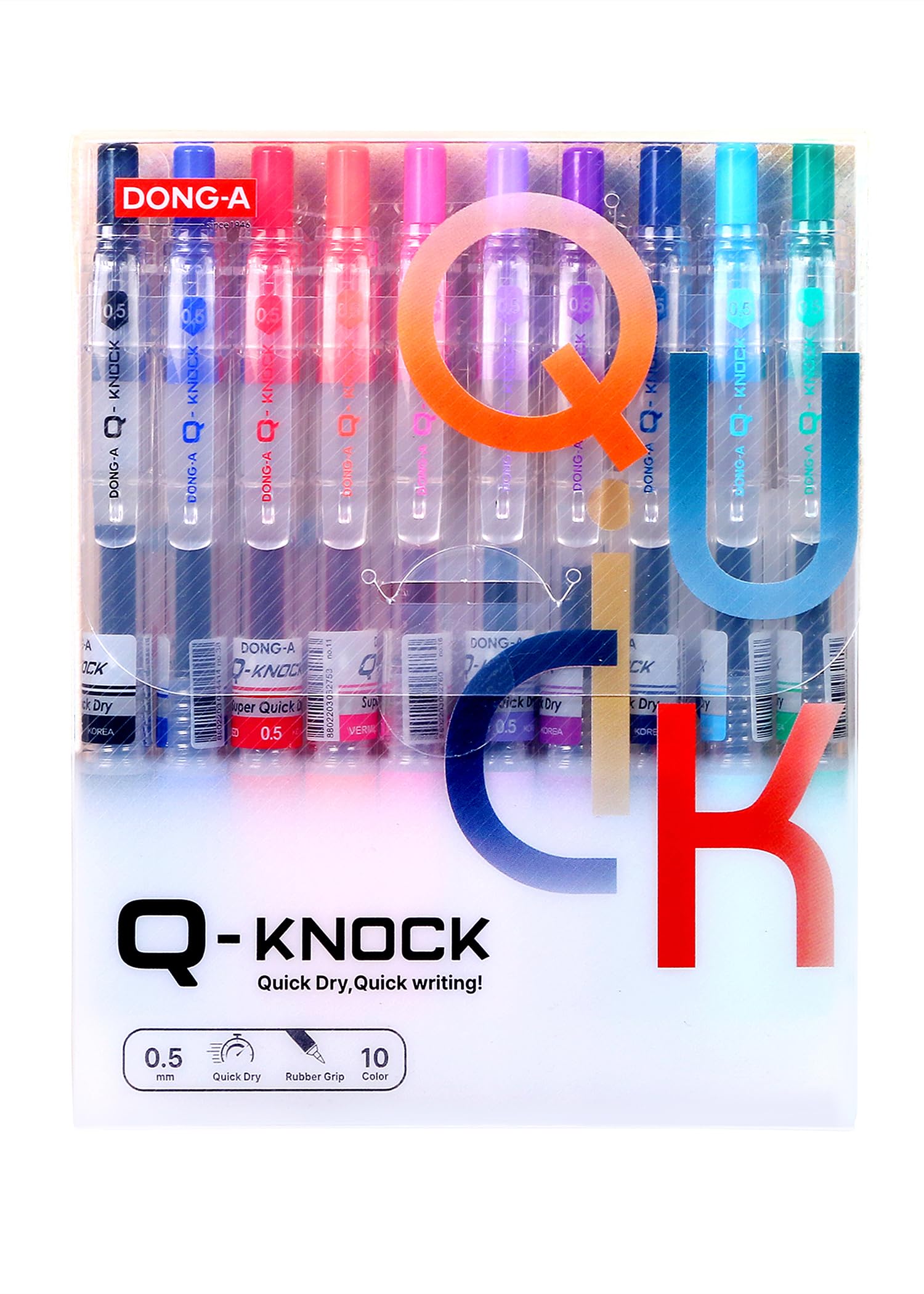 Dong-A Q-Knock Gel Pen 0.5 Set Of 10