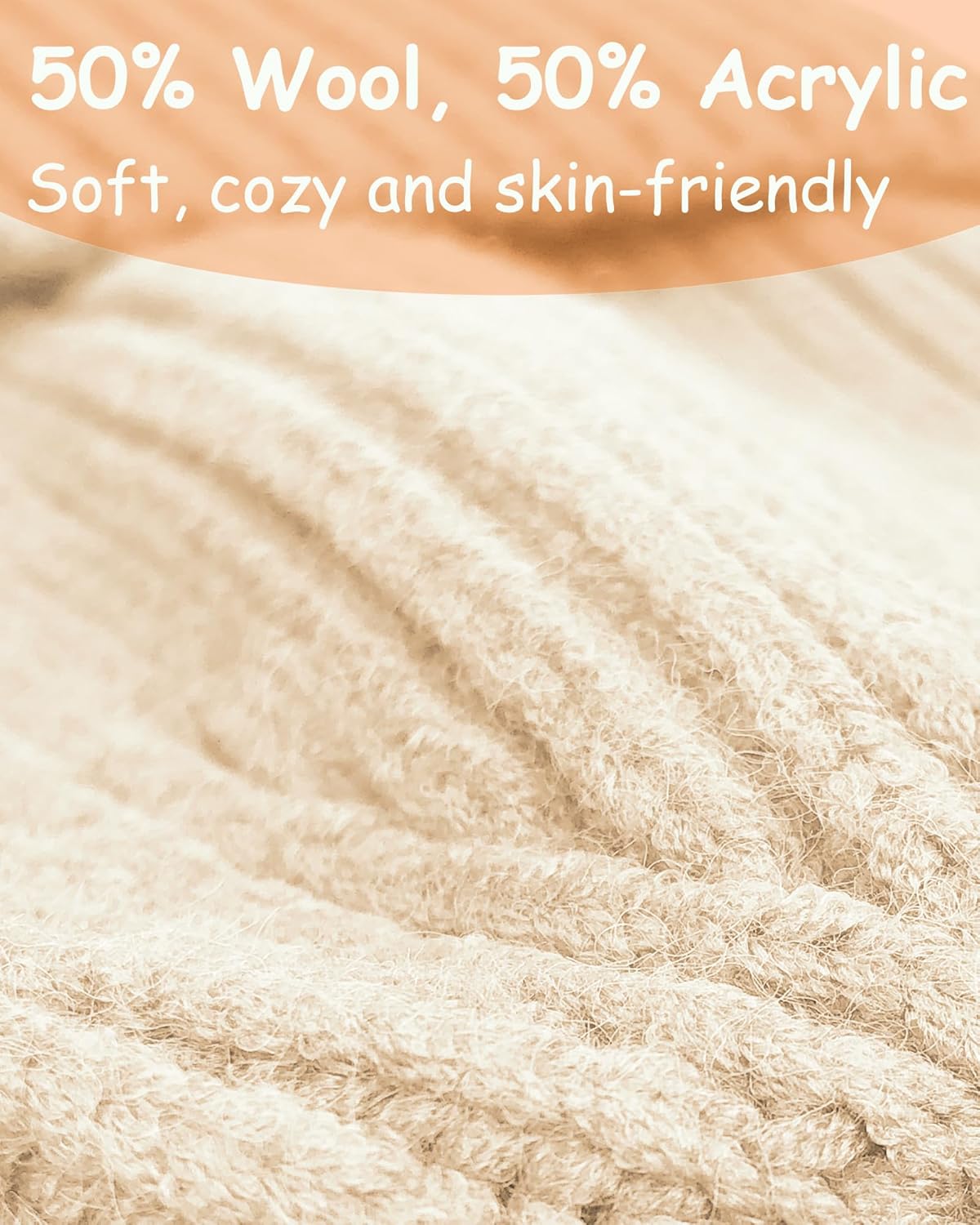 Toddler Beanie Baby Hat Boys Girls Beanies, Wool Cuffed Warm Infant Kids Winter Hats Children Knit Caps - Image 3