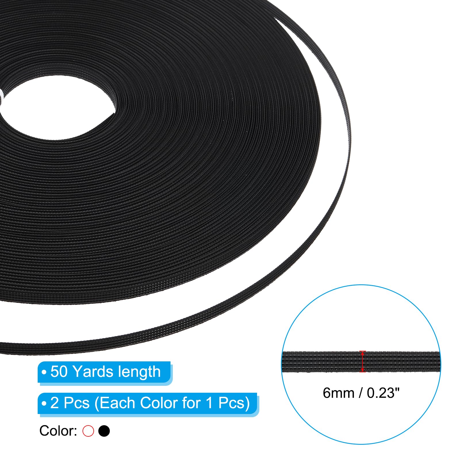 PATIKIL 6mm x 50 Yards Boning for Sewing Set 2 Roll Polyester Low-Density Boning for Handmade Dolls Hats Handbags Wedding Dresses - Image 2