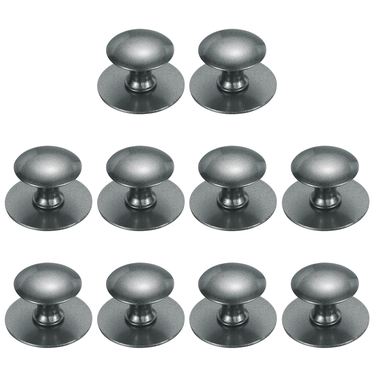 sourcing map 10 Pack Adhesive Cabinet Knobs, Stainless Steel Stick on Drawer Knobs, Round Self-Stick Instant Cabinet Handle Pulls for Window Wardrobe Cupboard Drawer Closet, Gray