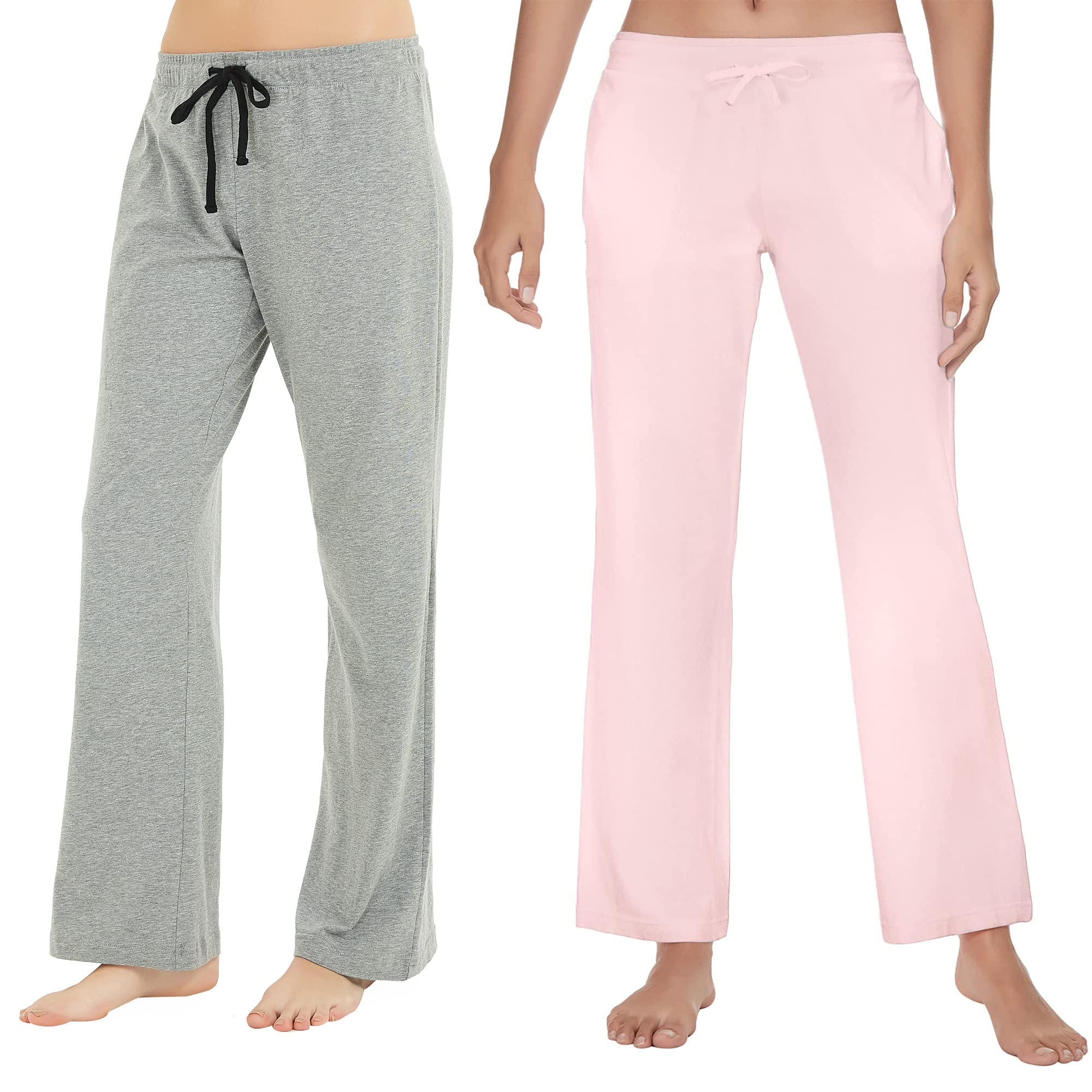 U2SKIIN 2 Pack Pajama Pants for Women Soft, Cotton Comfortable Womens Lounge Lightweight Sleep Pj Bottoms