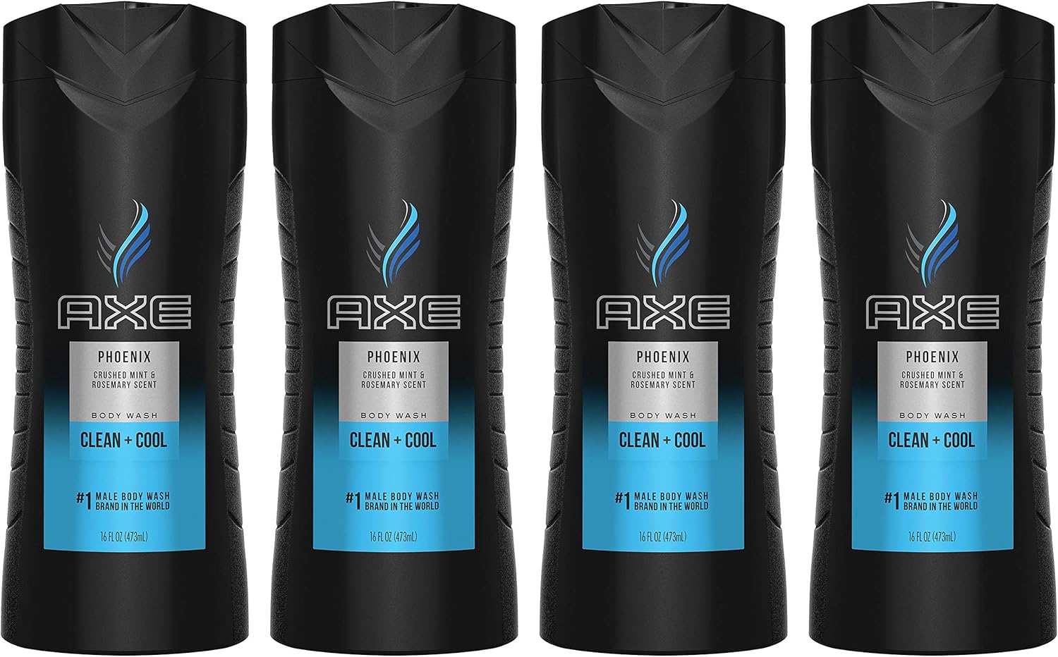 AXE Phoenix Body Wash for Men 16 Fl Oz (Pack of 4) (Packaging may vary