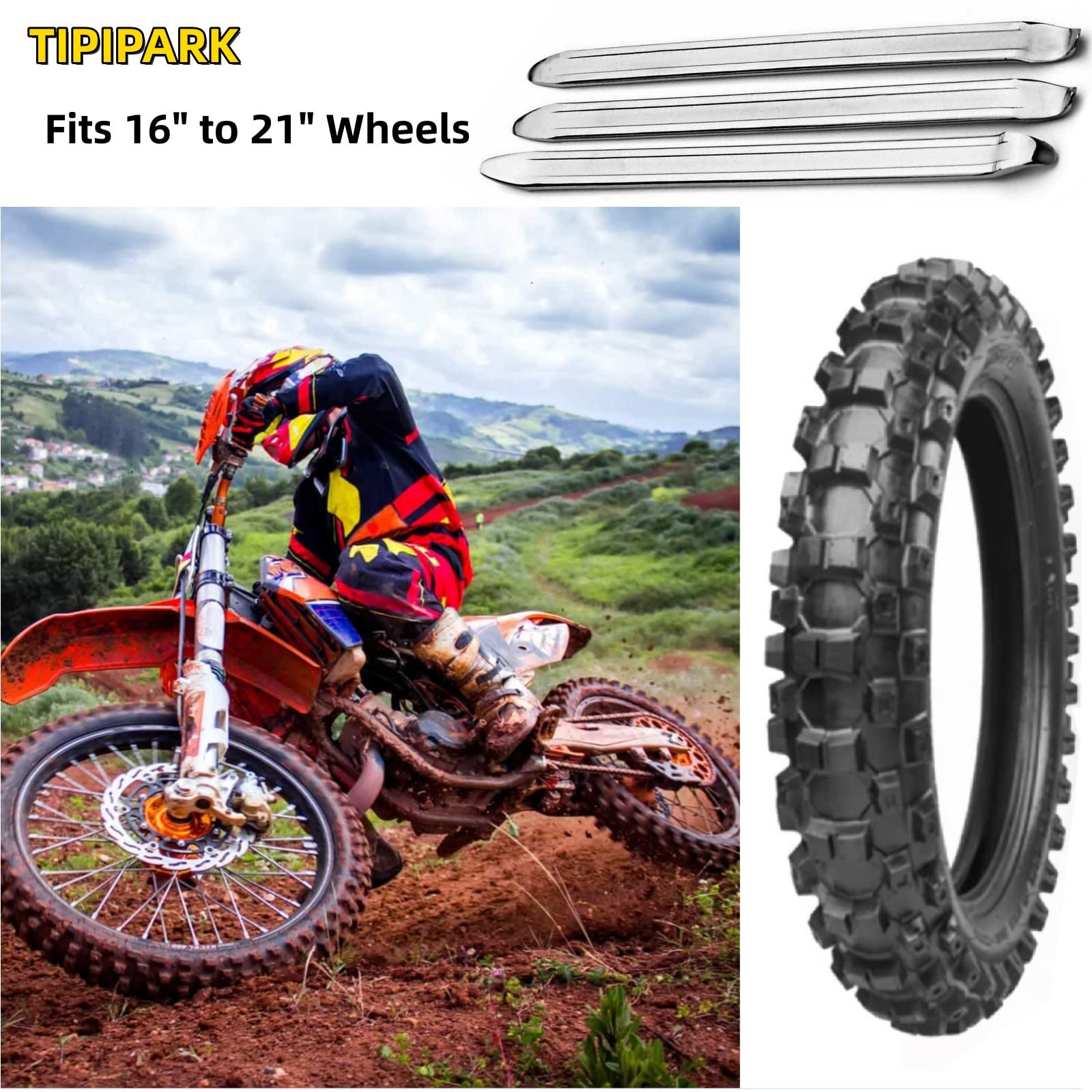 BLYGO 2-Pack 10" / 250mm Tyre Levers - Wheel Removal Tool For Motorcycle, Pit Bike, ATV, Quad