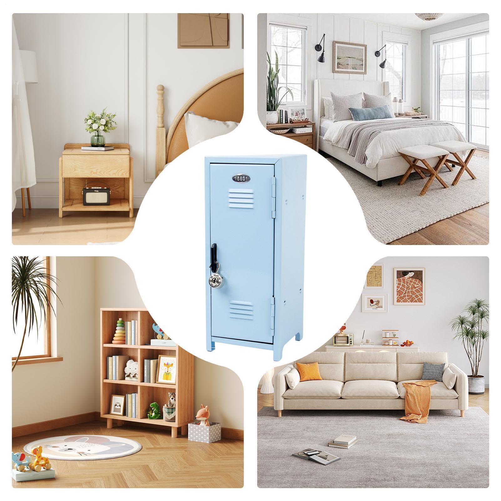 Mini-Spind, kratzfeste, winzige Metall-Organizer-Box für Schule, Zuhause, Büro, Schreibtisch, Kinderzimmer, Wohnheim, Damen, Herren und Kinder