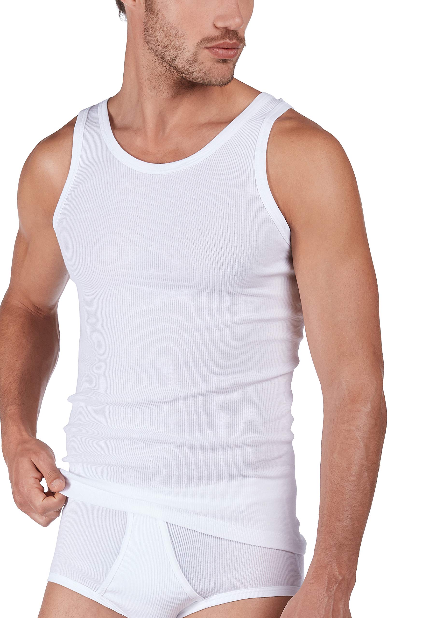 HUBER Men's De Luxe Undershirt, White (White 0500), L