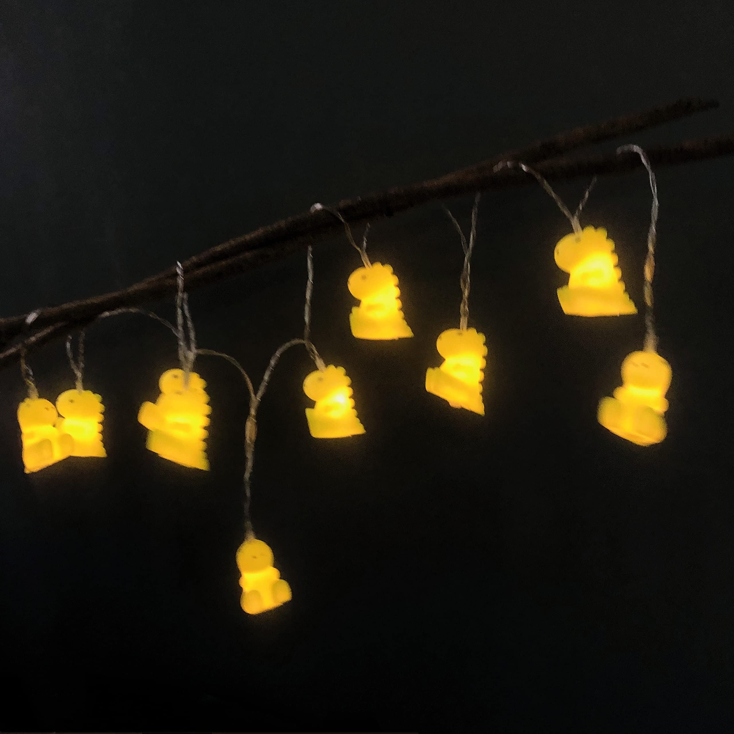Riaxuebiy Green Dinosaur Cute Dinosaur String Lights Coper Wire Led Fairy Light 10Led Battery Operated For Bedroom Party Holiday Christmas Decorative Kid's Cognitive Toys (, 5.4Ft/10Led)