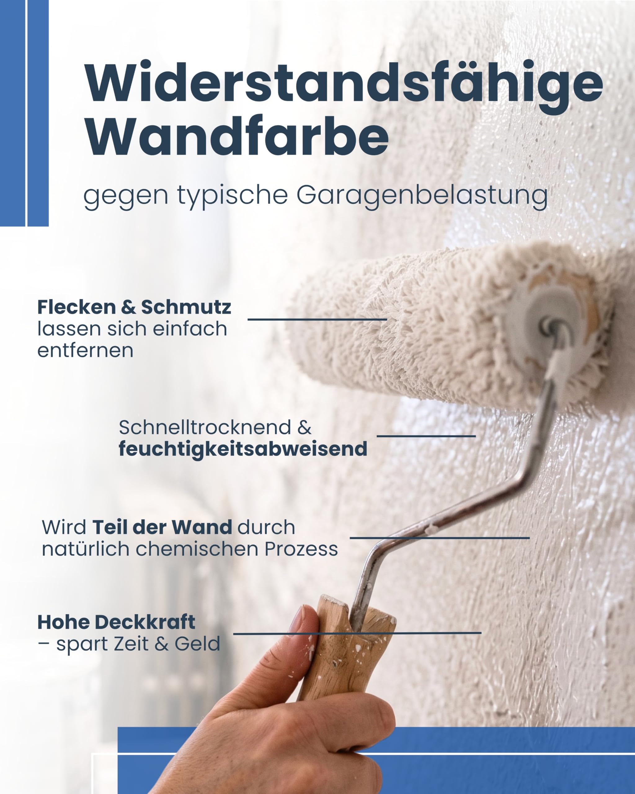 Garagenfarbe I Silikatfarbe Innen mit 6 kg für ca. 30 m² I Weiße Wandfarbe für Garagen I Dampfdurchlässige & pflegeleichte Farbe mit einem sauberen Finish & hoher Deckkraft