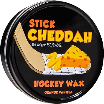 Franklin Sports Hockey Stick Wax - Maximum Grip Wax - Orange Vanilla Scent - Stick Cheddah - Reusable Tin Included