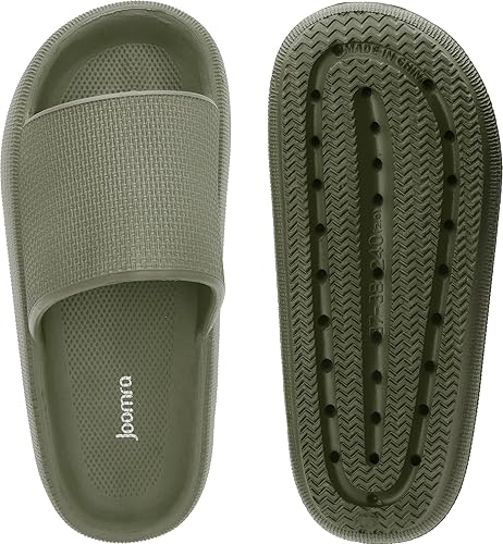 Miniatura 4 de Joomra - Sandalias acolchadas tipo pantuflas para mujeres y hombres, antideslizantes, de secado rápido, sandalias para baño, con suela gruesa