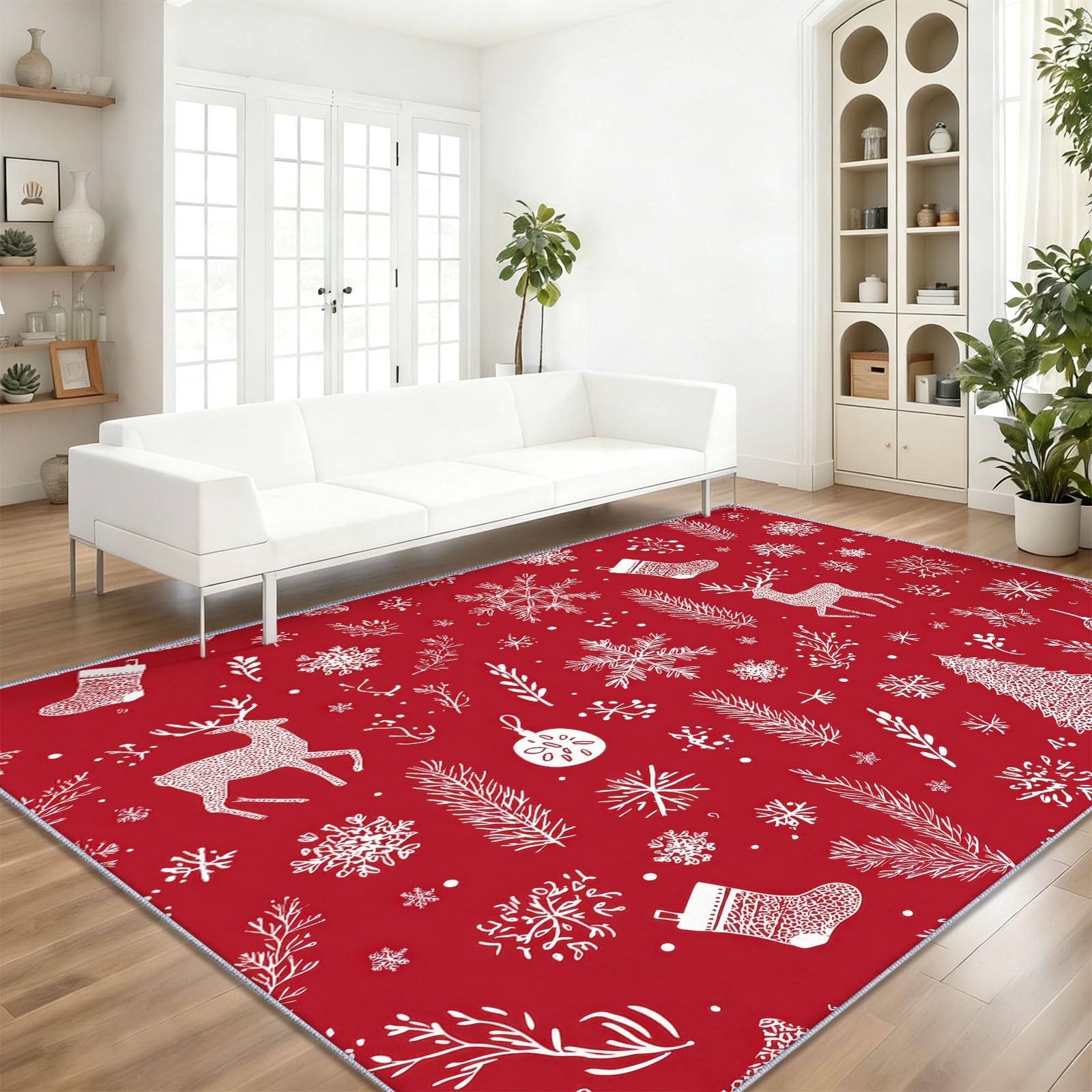 160 x 230 cm Pflegeleicht Flach Teppich WohnzimmerWeihnachten