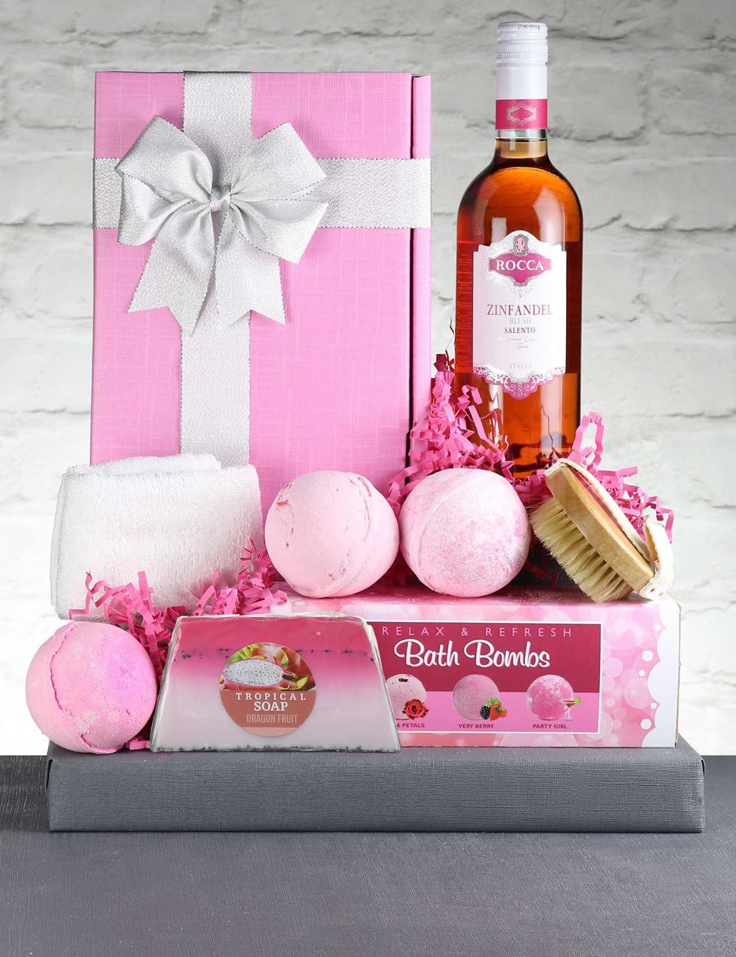 Rose Wine Gift Hamper Zinfully Pink. Italian Blush Rosé Wine & Pink
