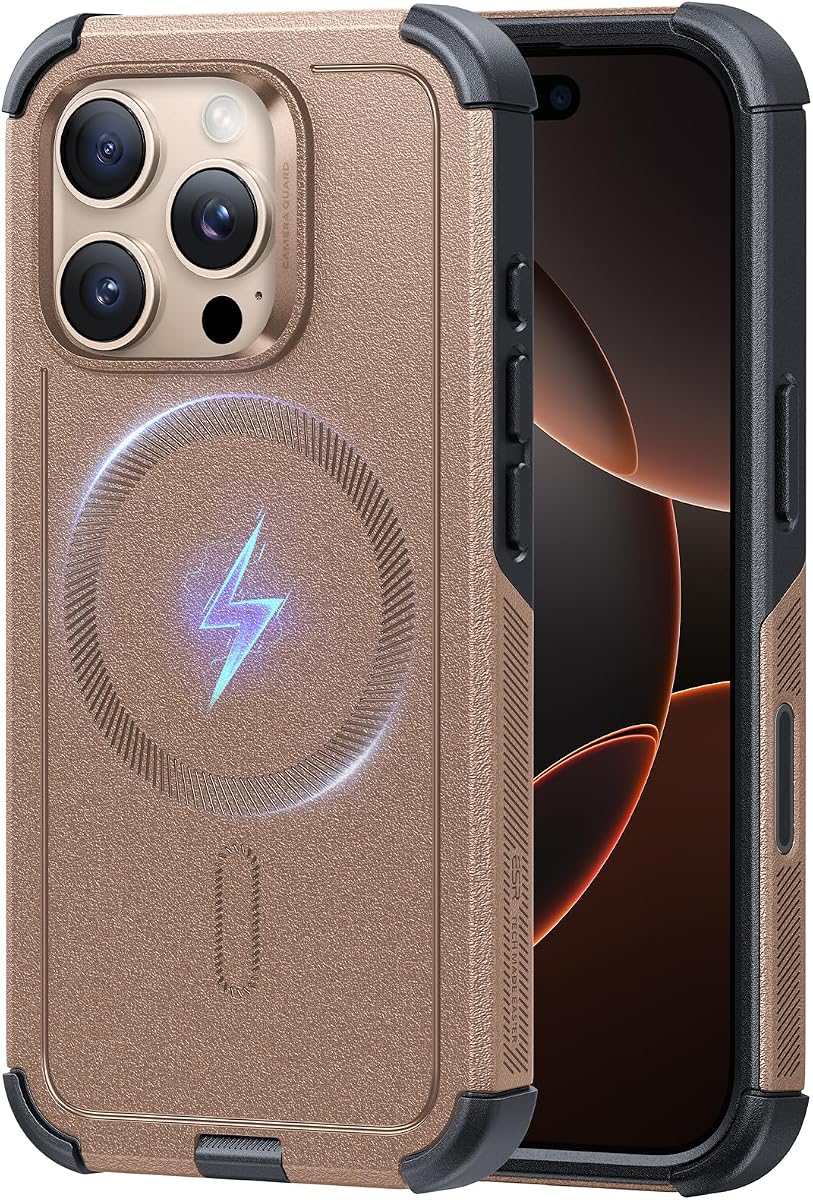 Funda ESR para iPhone 16 Pro, para MagSafe, resistente, titanio del desierto | Protección contra caídas de grado militar 7X, funda magnética para teléfono, cubierta resistente que absorbe los golpes, cubierta de puerto a prueba de polvo, agarre seguro