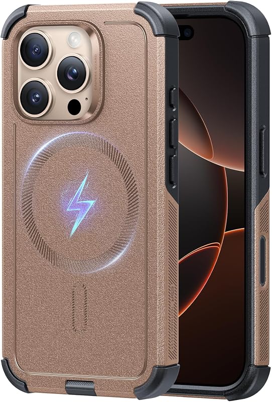 Funda ESR para iPhone 16 Pro, para MagSafe, resistente, titanio del desierto | Protección contra caídas de grado militar 7X, funda magnética para teléfono, cubierta resistente que absorbe los golpes, cubierta de puerto a prueba de polvo, agarre seguro