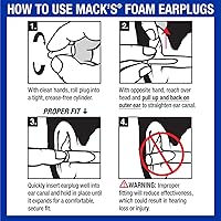 Vista 7 de Mack's Original Soft Foam Earplugs, 50 Pair - 33dB Highest NRR, Comfortable Ear Plugs for Sleeping, Snoring, Work, Travel & Loud Events Made in USA