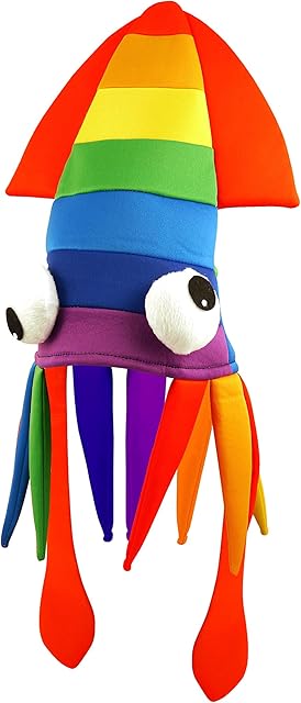 Fancy Dress Rainbow Squid Hat Gay Pride Accessory - Adult Size