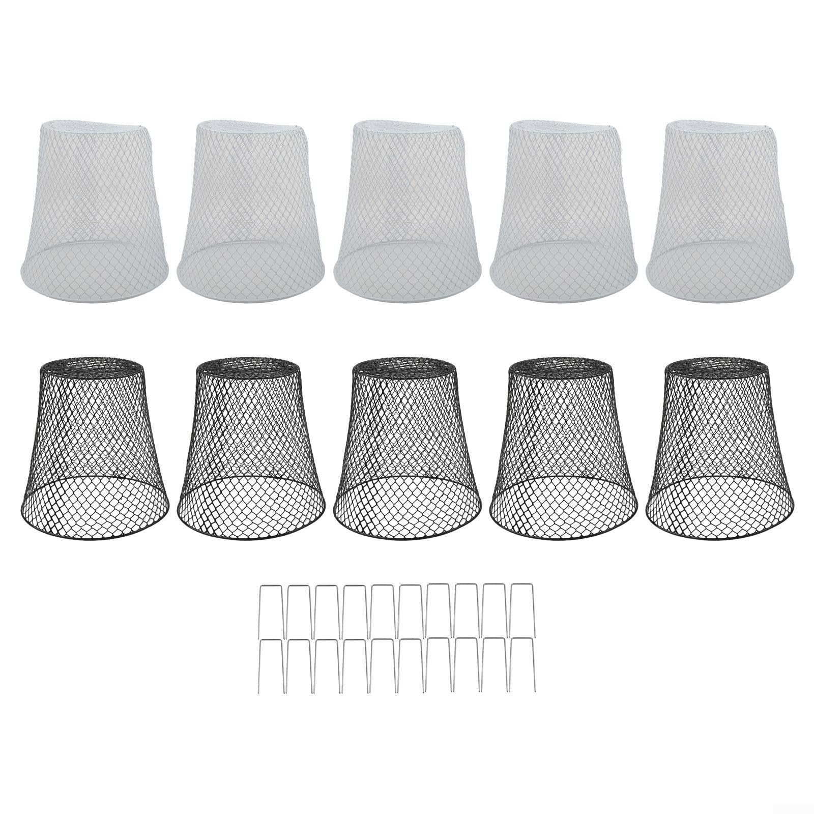Lot de 10 cloches de protection en métal pour plantes, lapins, écureuils, cerfs - En maille métallique - Protection contre les animaux - Pour légumes - Paniers revêtus de PVC - Intérieur et